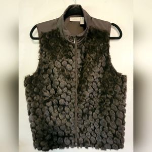 Chicos Fake Fur Brown Vest